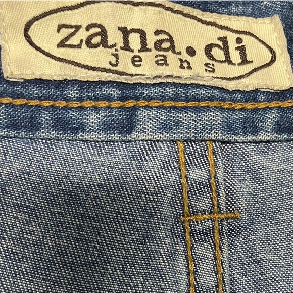 VTG Y2K Zana Di Women’s 5 Button Fly High Rise Wide Leg Cargo Jean Flap Pockets - Picture 9 of 12